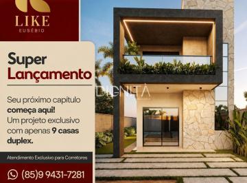 Casa · 116m² · 3 Quartos · 2 Vagas · LANÇAMENTO NO EUSÉBIO | Duplex Moderno com 3 Suítes