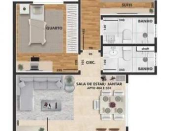 Apartamento · 55m² · 2 Quartos · 1 Vaga · Apartamento à Venda – Santa Terezinha | 55m² | 2 Quartos | Suíte | 1 Vaga | R$ 405.000,00