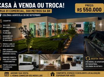 Casa de 2 quartos, Vicente Pires · Casa à Venda ou Troca - Rua 01 Comercial, 300 metros da BR - Colônia Agrícola 26 de Setembro.
