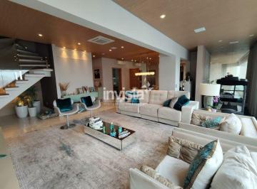 Apartamento · 290m² · 3 Quartos · 3 Vagas · Cobertura Duplex Exclusiva para Aluguel no Gonzaga (Santos) | 3 Suítes | 3 Vagas