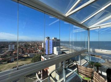 Apartamento · 143m² · 3 Quartos · 2 Vagas · Cobertura Duplex Mobiliada com Vista Mar e Ofurô no Caiçara - Lazer Completo