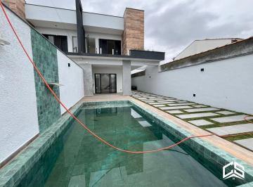 Casa · 160m² · 3 Quartos · 4 Vagas · SOBRADO MODERNO COM PÉ-DIREITO DUPLO E PISCINA FRENTE MAR | BOPIRANGA – ITANHAÉM