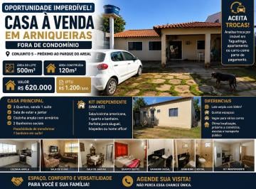 Casa de 4 quartos, Águas Claras · Casa com 500 m² e 4 quartos à venda em Arniqueiras - Fora de Condomínio - Estuda trocas