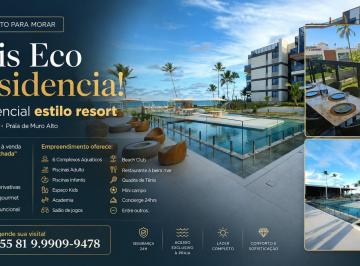 Apartamento de 2 quartos, Ipojuca · APARTAMENTO À VENDA NO CAIS ECO RESIDENCIA | PORTEIRA FECHADA-BEIRA MAR MURO ALTO-IPOJUCA/PE