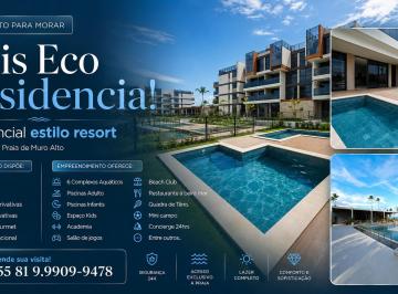 Apartamento de 4 quartos, Ipojuca · APARTAMENTO À VENDA NO CAIS ECO RESIDENCIA BEIRA MAR DE MURO ALTO-IPOJUCA/PE