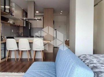 Apartamento · 49m² · 1 Quarto · 1 Vaga · STUDIO MOBILIADO COM 1 QUARTO, 1 VAGA DE GARAGEM E VISTA PARA O MAR NO BOM ABRIGO