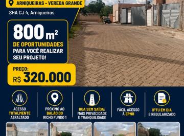 Terreno , Águas Claras · Lote 800m² à venda em Arniqueiras Vereda Grande perto da EPNB | Rua sem saída segura