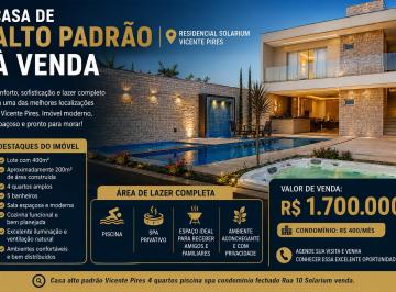 Casa de 4 quartos, Vicente Pires · Casa alto padrão Vicente Pires 4 quartos piscina spa condomínio fechado Rua 10 Solarium venda.