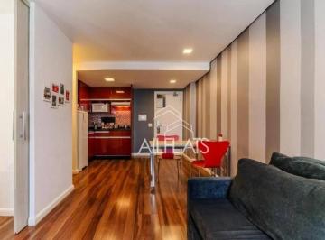 Sala integrada com a cozinha · Apartamento com 1 quarto à venda, 38 m² - Moema - São Paulo/SP