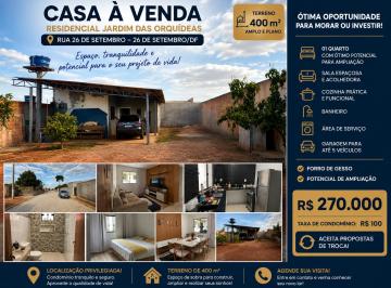 Casa de 1 quarto, Vicente Pires · Casa com 400 m² de terreno, 1 quarto à venda em 26 de Setembro - Rua 3 - Res. Jardim das Orquídeas