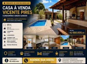 Casa de 2 quartos, Vicente Pires · Casa com 400 m² e 2 quartos à venda em Vicente Pires - Rua 3 B - Piscina - Churrasqueira, Piscina