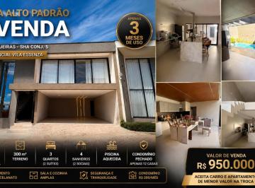 Casa de 3 quartos, Águas Claras · Casa à Venda em Arniqueiras - SHA Conjunto 5 - Residencial Vila Essenza - Com apenas 3 meses de uso.