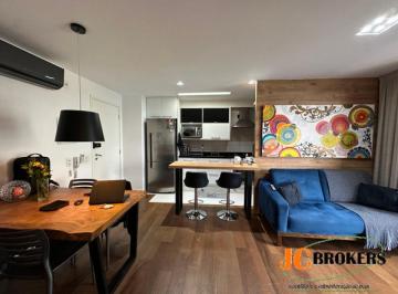 Apartamento · 49m² · 1 Quarto · 1 Vaga · Apartamento com 49 m², 1 Dormitório, Sala com varanda integrada, 1 Vaga