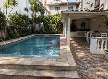 piscina e churrasqueira · Sobrado com 4 dormitórios à venda, 265 m² por R$ 3.850.000,00 - Ponta da Praia - Santos/SP