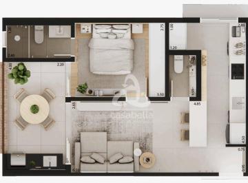3d3208b0b585a9b4ebbae915684e0b43f5d352c1 · Apartamento com 1 dormitório à venda, 54 m² por R$ 600.000,00 - Embaré - Santos/SP