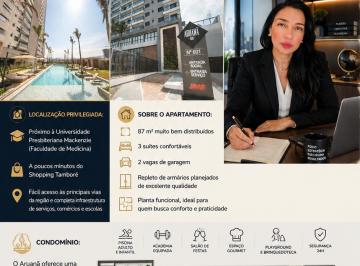 Apartamento de 3 quartos, Barueri · Apartamento em ALphaville de 87 m², 3 suítes, lavabo, 2 vagas, mobiliado. Aruanã 607 JMF.