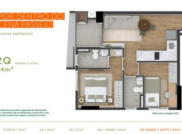 Apartamento de 2 quartos, Curitiba · ️ APARTAMENTO 2 QUARTOS COM SUÍTE NO 24º ANDAR - 44 m² - CHURRASQUEIRA - VAGA DE GARAGEM - CENA PASS