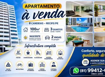 Apartamento de 3 quartos, Jaboatão dos Guararapes · Apartamento Nascente em Candeias | 100m² | 3 Quartos | 2 Vagas | Lazer Completo