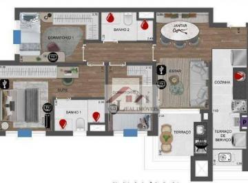 Apartamento · 76m² · 3 Quartos · 1 Vaga · Apartamento para venda em Fundação de 76.00m² com 3 Quartos, 1 Suite e 1 Garagem