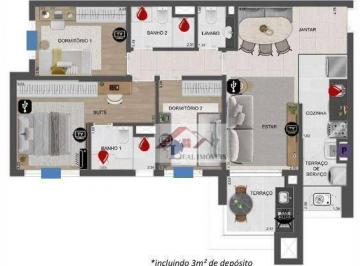 Apartamento · 89m² · 3 Quartos · 2 Vagas · Apartamento para venda em Fundação de 89.00m² com 3 Quartos, 1 Suite e 2 Garagens