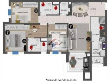 Apartamento · 89m² · 3 Quartos · 2 Vagas · Apartamento para venda em Fundação de 89.00m² com 3 Quartos, 1 Suite e 2 Garagens