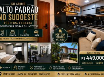 Apartamento de 1 quarto, Brasília · Kit Studio Alto Padrão Sudoeste Brasília | Porteira Fechada | Mobiliado | Garagem | Airbnb