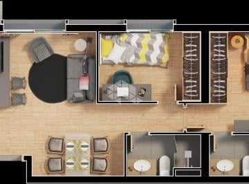 Apartamento 2D, sendo 1 suíte. Com churrasqueira. 62m² · Apartamento com 62,37 m², 2 dormitórios, 1 vaga, São João