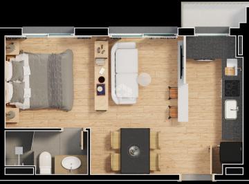 Apartamento 1D 34,23m2 Pavei · Apartamento com 34,23m2, 1 dormitório, 1 vaga.