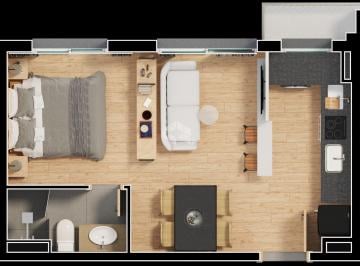 Apartamento 1D 34,23m2 Pavei · Apartamento com 34,23m2, 1 dormitório, 1 vaga.