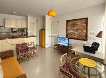 Apartamento · 53m² · 1 Quarto · 1 Vaga · Flat mobiliado em Alphaville com 53m² e lazer completo | Excelente para morar ou investir