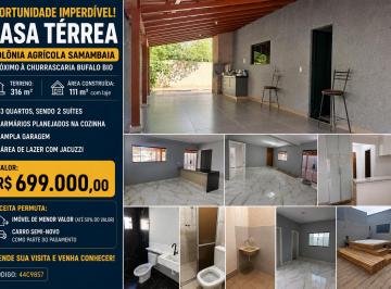 Casa de 3 quartos, Vicente Pires · Oportunidade Imperdível: Casa Térrea em Colônia Agrícola Samambaia - Terreno: 316 m² -
com laje