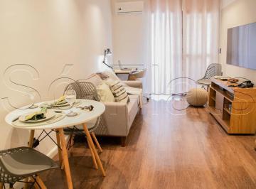 Apartamento · 42m² · 1 Quarto · 1 Vaga · Flat para locação completamente mobiliado nos Jardins à poucos passos da Avenida Paulista.