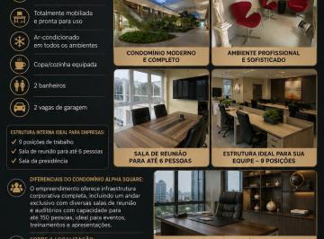 Comercial , Barueri · Sala comercial em Alphaville de 82 m², 2 banheiros, 1 vaga, no Alpha Square.