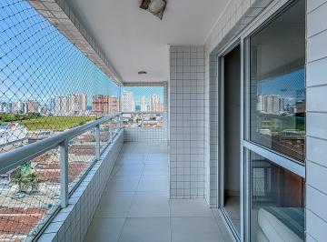 Sol da manhã, vista lateral para o mar. · Ap 72m² Na Aviação: 2 Dorms (1St), 2 Vagas, Lazer Clube, Perto Do Tenda