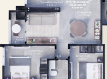 Apartamento · 59m² · 2 Quartos · 1 Vaga · Apartamento em Areias, São José/SC de 59m² 2 quartos à venda por R$ 500.000,00