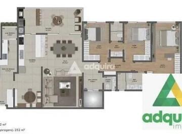 Apartamento · 172m² · 3 Quartos · 2 Vagas · Apartamento em Estrela, Ponta Grossa/PR de 172m² 3 quartos à venda por R$ 1.127.000,00