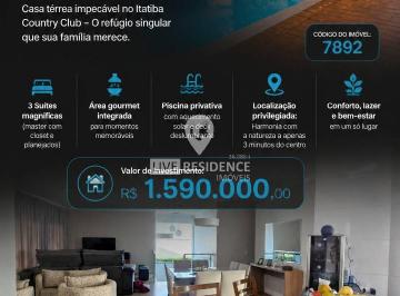Casa · 237m² · 3 Quartos · Casa em Loteamento Itatiba Country Club, Itatiba/SP de 237m² 3 quartos à venda por R$ 1.590.000,00