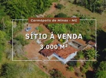 Rural · 3009m² · Sítio à venda no Bom Jardim das Flores, Carmópolis de Minas - MG.
