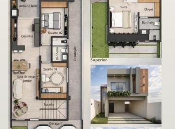 Casa · 130m² · 3 Quartos · 2 Vagas · OPORTUNIDADE | SOBRADO NOVO À VENDA NO JARDIM BOURBON – FOZ DO IGUAÇU