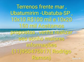 Terreno , Ubatuba · Terrenos a Venda Frente mar , Praia do Ubatumirim Ubatuba -SP