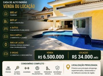 Casa de 4 quartos, Rio de Janeiro · Venda ou locação de casa com 4 suítes na Barra da Tijuca, condomínio Quintas do Rio