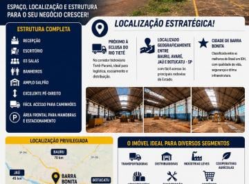 Comercial , Barra Bonita · BARRACÃO PARA ALUGUEL – BARRA BONITA/SP