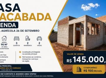 Casa de 3 quartos, Vicente Pires · Casa Inacabada à Venda na Colônia Agrícola 26 de Setembro, Lote 400m², 3 Quartos