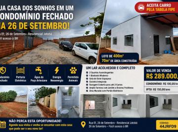 Casa de 2 quartos, Vicente Pires · Casa 2 Quartos à Venda na 26 de Setembro Rua 1 | Lote 400m² | Condomínio Fechado | Aceita Carro