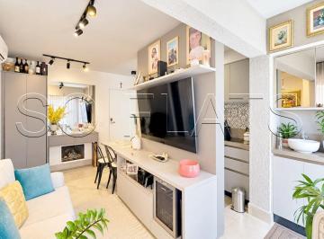 Apartamento · 40m² · 1 Quarto · 1 Vaga · Apartamento Mobiliado à Venda no Cambuí com Varanda e Lazer Completo em Campinas