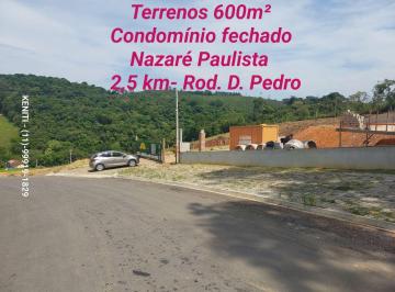 Terreno , Nazaré Paulista · Lote/Terreno de 600 m², CONDOM. topogr. quase plana, Zona Rural, Rod. D.Pedro km39, Nazaré Pta-SP