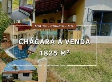 Rural · 1825m² · 3 Quartos · Chácara à venda, no Matias - Cláudio - MG.