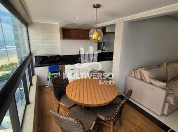 Apartamento · 70m² · 2 Quartos · 1 Vaga · Apartamento 2 dormitórios (1 suíte) com varanda gourmet e vista mar – Praia Grande (Maracanã)
