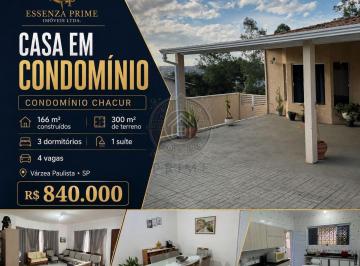Casa · 166m² · 3 Quartos · 4 Vagas · Condominio Chacur - Casa térrea à venda na Chácara Chacur, em Várzea Paulista/SP.