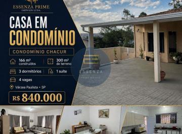 Casa · 166m² · 3 Quartos · 4 Vagas · Condominio Chacur - Casa térrea à venda na Chácara Chacur, em Várzea Paulista/SP.